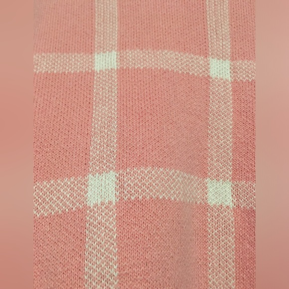 Free Assembly Rib Turtleneck Sweater Medium Pink Plaid Midweight New - Picture 4 of 9
